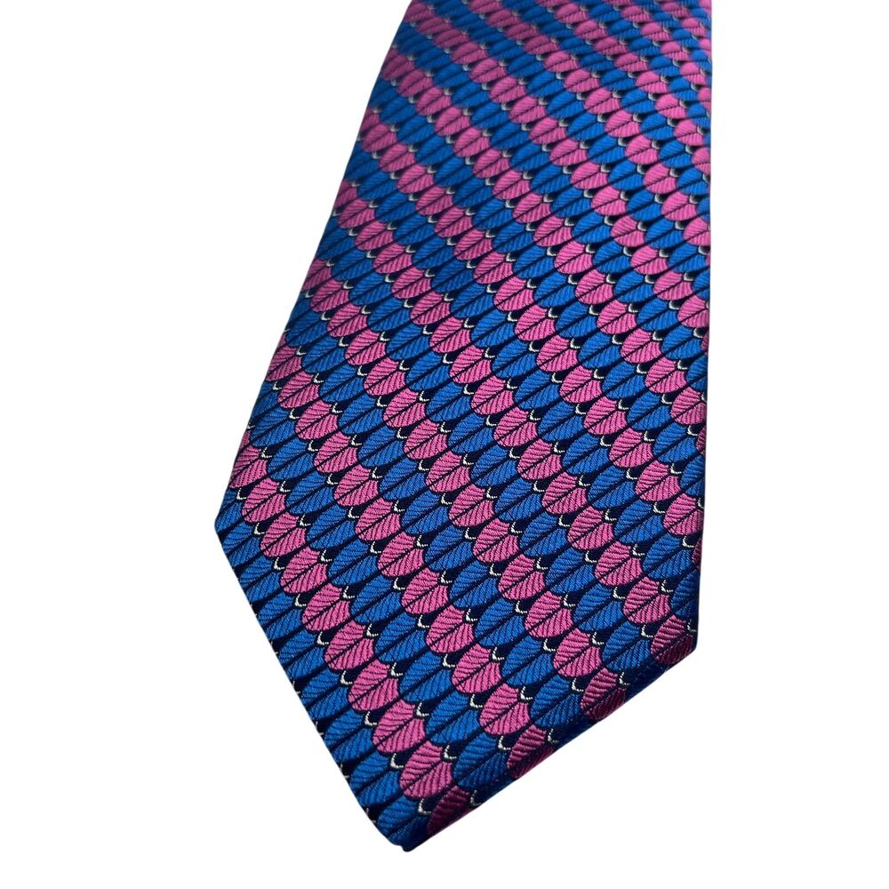 NWT $80 Ted Baker Silk Pink Blue Neck Tie Made in Italy